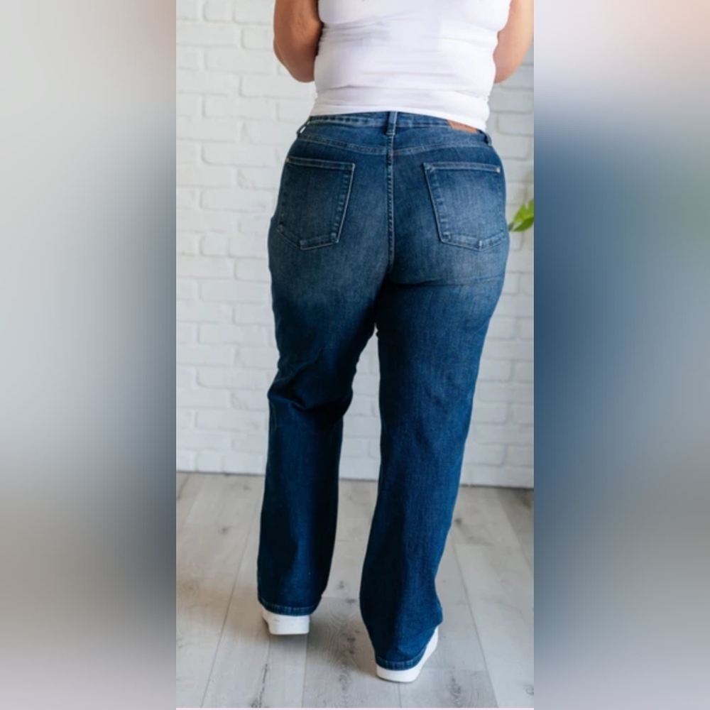 Judy Blue MR Tummy Control Classic Dark Wash Straight Fit Jeans Various NEW - Picture 14 of 16